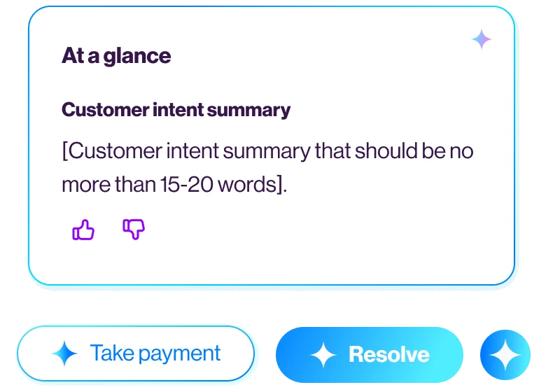 The AI card and AI buttons in the brand blue direction