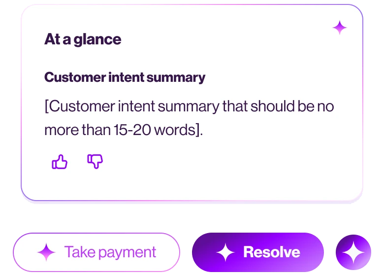 The AI card and AI buttons in the purple direction