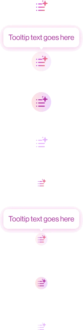 AI icon buttons with tooltips