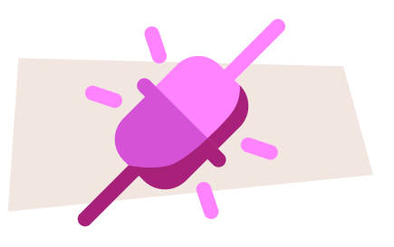 Connector plug icon on a mint plate