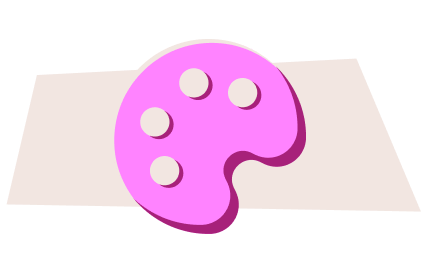 Paint palette icon on a warm greige plate