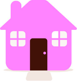 Bigger pink house illustration